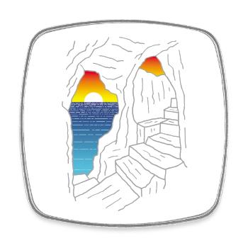 Treppe zum Paradies - Viereckiger Kühlschrankmagnet - Weiß - Vorne