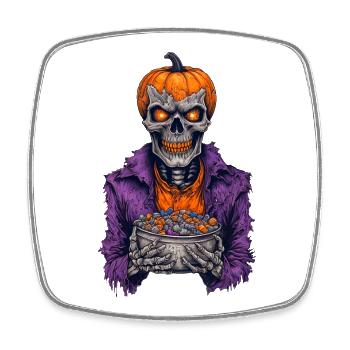 Halloween Skeleton Candy - Square fridge magnet - white - Front