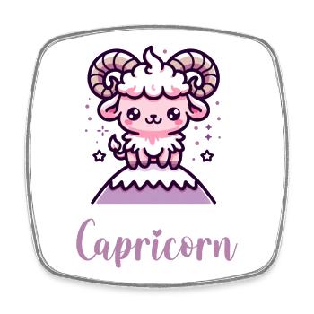 Süße Capricorn Sternzeichen Astrologie Geschenk - Viereckiger Kühlschrankmagnet - Weiß - Vorne