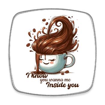 Tasse à café Cadeau drôle - Magnet carré - blanc - Devant