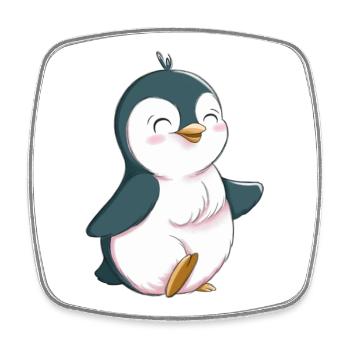 Cute Penguin - Square fridge magnet - white - Front