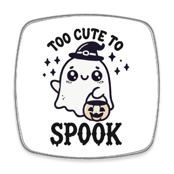 Cute Ghost Too cute to spook - Square fridge magnet - white - Front