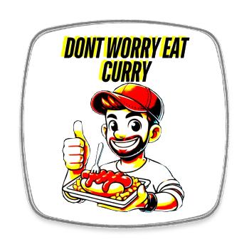 Curry Liebe und alles wird gut - Viereckiger Kühlschrankmagnet - Weiß - Vorne