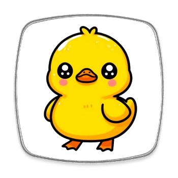 Caneton Canard Canard Canard - Magnet carré - blanc - Devant