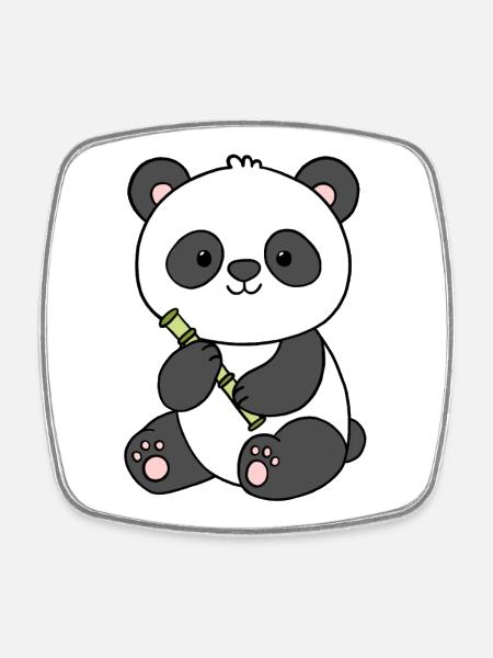 Panda Panda Bear - Square fridge magnet - white