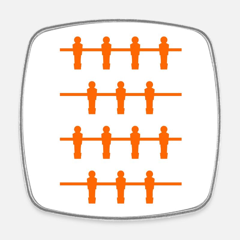 Foosball players orange - Square fridge magnet - white