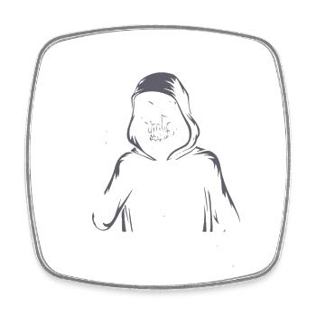 Squelette d’Halloween cool - Magnet carré - blanc - Devant