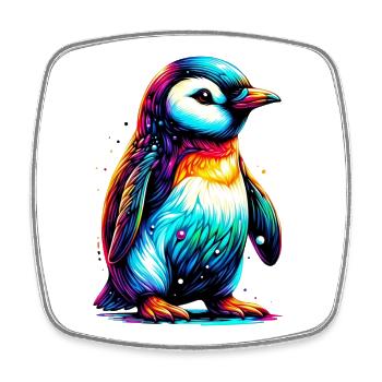 Pinguin - Viereckiger Kühlschrankmagnet - Weiß - Vorne