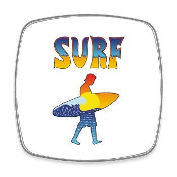 Surfen - Viereckiger Kühlschrankmagnet - Weiß - Vorne