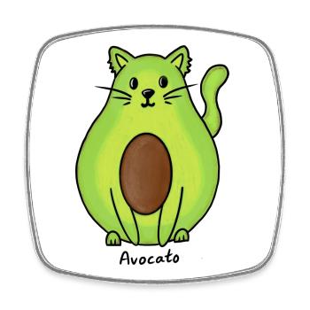 Avocato - Viereckiger Kühlschrankmagnet - Weiß - Vorne