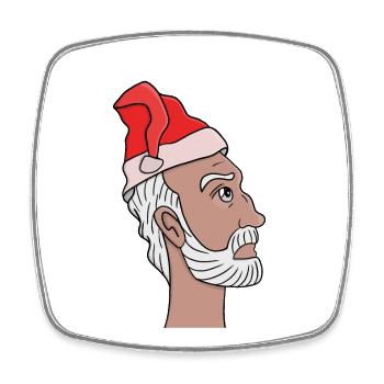 Der Weihnachtsmann schaut nach oben - Viereckiger Kühlschrankmagnet - Weiß - Vorne