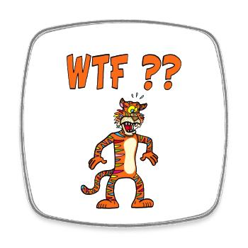 Mehrfarbiger Tiger - Viereckiger Kühlschrankmagnet - Weiß - Vorne