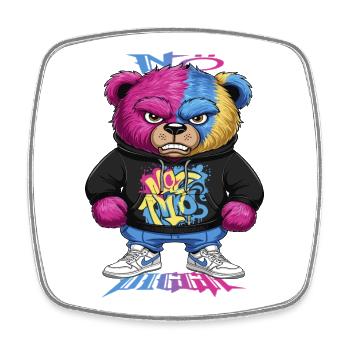 Grumpy Bear - Square fridge magnet - white - Front