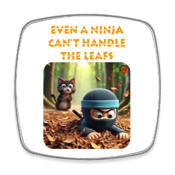 Animated Ninja and Cat Forest Adventure - Square fridge magnet - white - Front