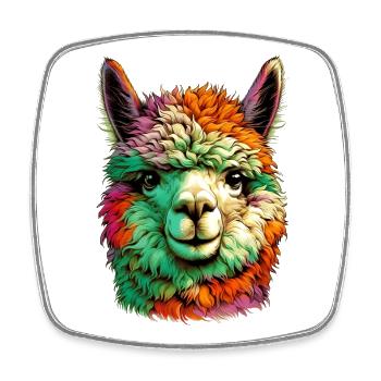Alpaca - Square fridge magnet - white - Front
