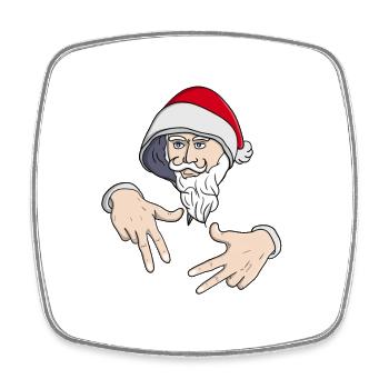 Cool Gangsta Hip Hop Hand Rap Santa Claus - Square fridge magnet - white - Front