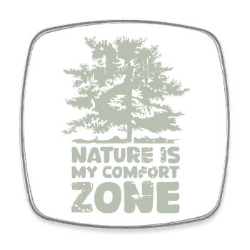 Wald Natur Komfortzone Baum Tanne Symbol Logo - Viereckiger Kühlschrankmagnet - Weiß - Vorne