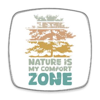 retro Wald Komfortzone Baum vintage Symbol Logo - Viereckiger Kühlschrankmagnet - Weiß - Vorne