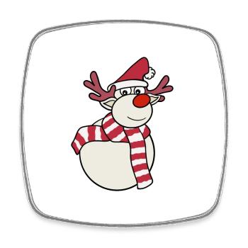 Reindeer Snowman - Square fridge magnet - white - Front