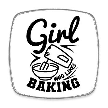 Baker Girl - Square fridge magnet - white - Front