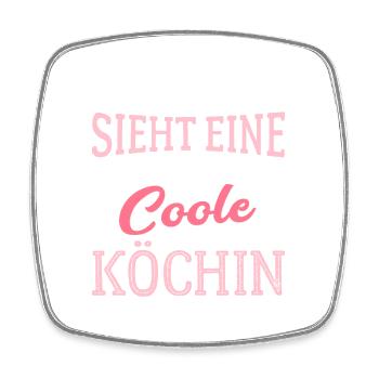 So sieht eine richtig coole Köchin aus Koch Kochen - Viereckiger Kühlschrankmagnet - Weiß - Vorne
