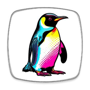 Pingouin - Magnet carré - blanc - Devant