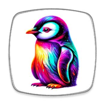 Pinguin - Viereckiger Kühlschrankmagnet - Weiß - Vorne