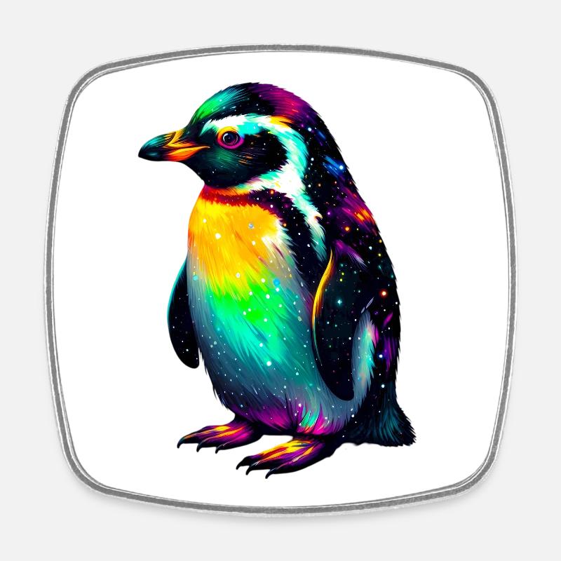 Pinguin - Viereckiger Kühlschrankmagnet - Weiß