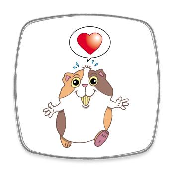 Hamster mignon - Magnet carré - blanc - Devant