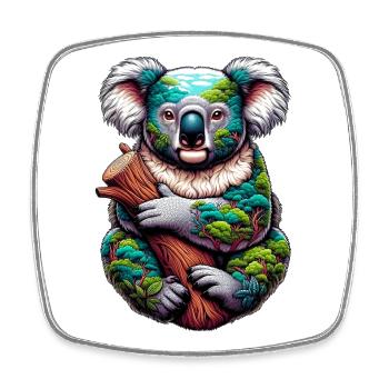 Koala - Viereckiger Kühlschrankmagnet - Weiß - Vorne