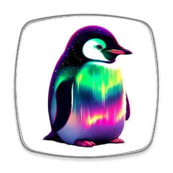 Pingouin - Magnet carré - blanc - Devant