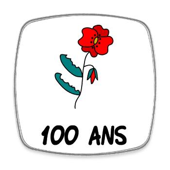 100. 100 JAHRE. 100-JÄHRIGES JUBILÄUM. GEBURTSTAG 100 - Viereckiger Kühlschrankmagnet - Weiß - Vorne