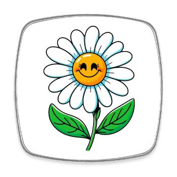 Daisy - Square fridge magnet - white - Front