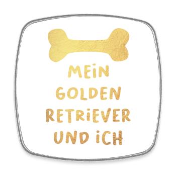 Golden Retriever Gold Hunde Gassi Tierliebe - Viereckiger Kühlschrankmagnet - Weiß - Vorne