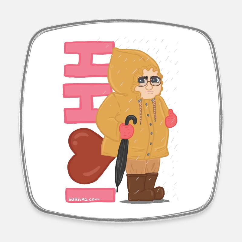 ILOVEHH- hamburg - Square fridge magnet - white