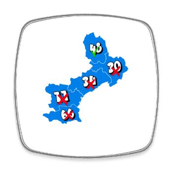 Languedoc Roussillon Region - Square fridge magnet - white - Front