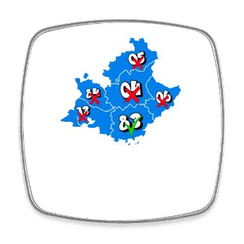 PACA-Region - Viereckiger Kühlschrankmagnet - Weiß - Vorne