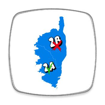 Corsica Region - Square fridge magnet - white - Front