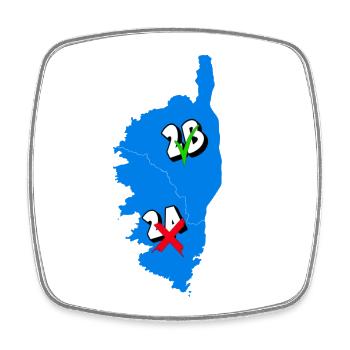 Corsica Region - Square fridge magnet - white - Front