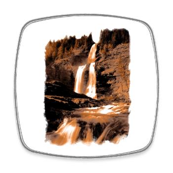 Natural waterfall in earth tones - Square fridge magnet - white - Front