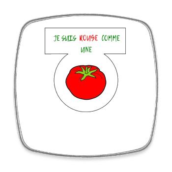 Rot wie eine Tomate - Viereckiger Kühlschrankmagnet - Weiß - Vorne