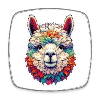 Alpaca - Square fridge magnet - white - Front