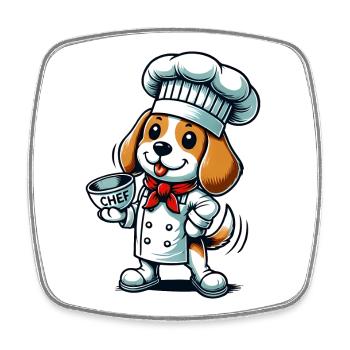 Beagle Cook - Magnet carré - blanc - Devant