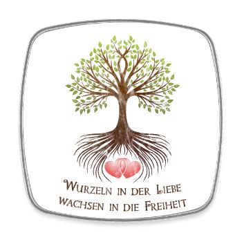Lebensbaum Liebe Als Paargeschenk Vaentinstag - Viereckiger Kühlschrankmagnet - Weiß - Vorne