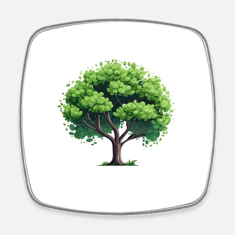 Natural Tree - Square fridge magnet - white