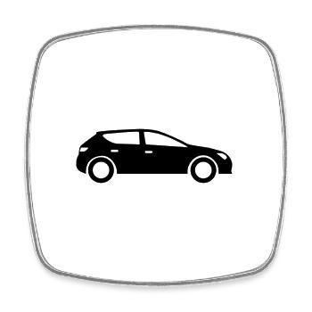 Silhouette des Autos - Viereckiger Kühlschrankmagnet - Weiß - Vorne