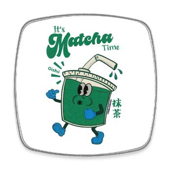 Its Matcha Time - Viereckiger Kühlschrankmagnet - Weiß - Vorne