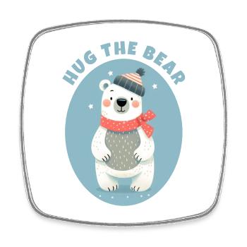 Hug the Teddy Bear - Square fridge magnet - white - Front