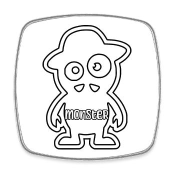 Ich hab ein Monster gemacht – Vater Sohn Monster-M - Viereckiger Kühlschrankmagnet - Weiß - Vorne