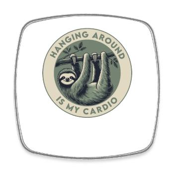 Hanging Around Is My Cardio - Viereckiger Kühlschrankmagnet - Weiß - Vorne